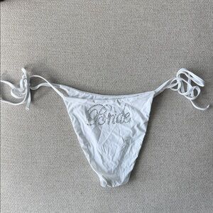 White Bridal Bikini Bottom